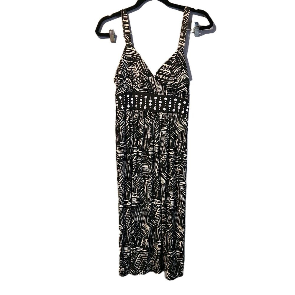 Vintage Y2K Studded Black & White Dress Sz L Grunge Whimsygoth Inspired Vintage